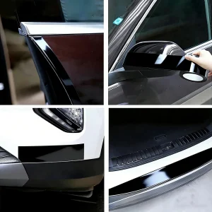 3/5/7/10cm*3m Car Sticker Glossy Black Paste Protective Strips Auto Door Sill Side Mirror Anti Scratch Tape Car Accessories