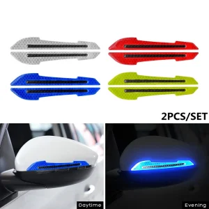 Car Wheel Hub Reflective Stripes Door Handle Safety Warning Sticker Car Rear Warning Tape Automobile Sticker Exterior Accessorie