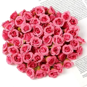 10/20/50Pcs 2cm Rose Artificial Flowers Heads For Home Decor Wedding Decoration Fake Flowers DIY Wreath Scrapbook Gift Accessory