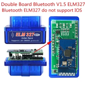 2Layer Hardware V1.5 Chip PIC18F25K80 ELM327 Bluetooth V1.5 Auto Code Reader Super MINI ELM 327 Works Android Symbian Double PCB