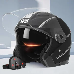 Motorcycle Dual Visor Flip Up Modular Full Face Helmet Anti-fog Street Bike Racing Helmet for Women, Men, 4 Colors