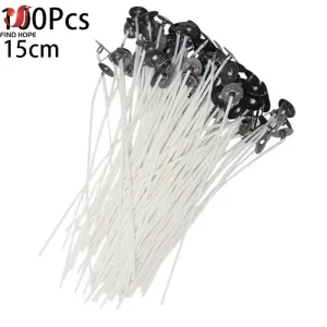 100Pcs Candle Wicks 2.5/9/15/20cm Smokeless Wax Pure Cotton Core For DIY Candles Making Pre-Waxed Wick Handmade Material Tools