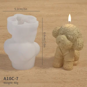 Lovely 3D Animal Candle Silicone Mold Pet Cat Dog DIY Aromatherapy Plaster Candle Resin Mold Soap Craft Casting Mold Home Decor