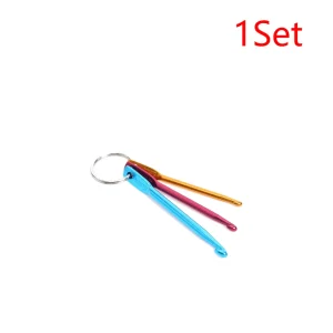 5Set 3pcs Crochet Needles Multicolour Mini Aluminum Keychain Crochet Hooks DIY Crafts Tools Knitting Weaving Hair Needles