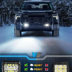 NAOEVO 4 Inch 2Pcs LED Pod Lights Spot Flood Combo LED Fog Driving 4x4 Off Road Lights Work Lights for Truck Boat ATV UTV Jeep