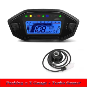 Motorcycle Digital Speedometer Universal LCD Motor Tachometer Instrument Cluster Turn Signal Light Indicator Voltmeter Oil Gauge
