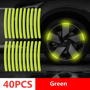 Car Wheel Hub Reflective Stripes Door Handle Safety Warning Sticker Car Rear Warning Tape Automobile Sticker Exterior Accessorie