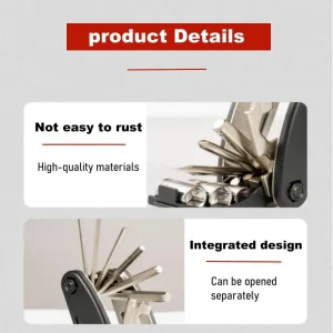 DOMEN Bicycle 16 in 1 repair tool Bicycle Portable Folding Multipurpose Wrench Bike Tire Repair Tool Bicycle Repair Tools