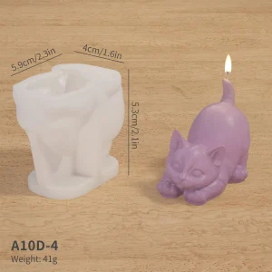 Lovely 3D Animal Candle Silicone Mold Pet Cat Dog DIY Aromatherapy Plaster Candle Resin Mold Soap Craft Casting Mold Home Decor