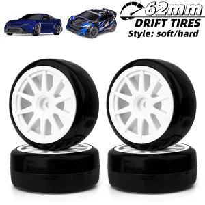 1/10 RC Drift Road Tires Hard/Soft Tread Tires for 1/10 Traxxas D4 HSP HPI Sakura TT01 TamiyaRC Road Racing Drift Tires