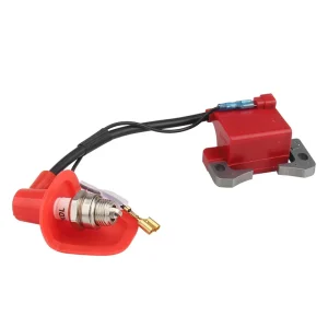 NEW Performance Red IGNITION COIL for 43cc 47cc 49cc Mini Quad Pocket Dirt Bike ATV 2-Stroke Engine part with spark plug