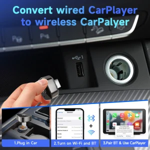 Pionray 2in1 Wireless CarPlay Dongle Wireless Android Auto Adapter AI Smart Box Car Intelligent Systems For CarWith Wired tv box