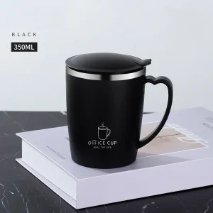 Portable Thermal Water Bottle 350ml Thermos Mug 304 Stainless Steel Coffee Cup with Handle Leak-Proof Vacuum Flask Insulated Cup