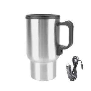 Electric Heating Car Kettle 12V 450ml Vehicle Heating Cup Stainless Steel Camping Travel Kettle Water Coffee Milk Thermal Mug