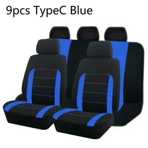 AUTO PLUS Sports Universal Polyester Car Seat Cover Set Fit Most Car Plain Fabric Bicolor Stylish Car Accessories Seat Protector