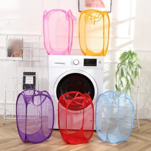 Mesh Foldable Dirty Clothes Basket, Monochrome Minimalist Dirty Clothes Basket, Household Bathroom Laundry Basket