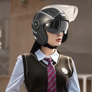 Motorcycle Dual Visor Flip Up Modular Full Face Helmet Anti-fog Street Bike Racing Helmet for Women, Men, 4 Colors