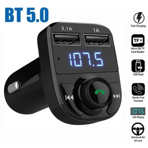 FM Transmitter Car Charger Wireless Bluetooth Hands-Free Calling Radio Receiver Mp3 Music Stereo Adapter Dual USB Port Charger