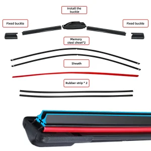 Car Windshield Wiper blades Universal Soft Double layer Rubber Frameless Bracketless car wipers 14" 16" 19" 20" 21" 22" 24"26"