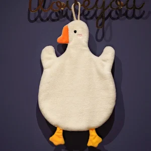 1PC Cartoon Goose Hand Towel Kitchen Bathroom  Hand Towel Hanging Type with Super Water Absorption Quick Drying It Is Hard