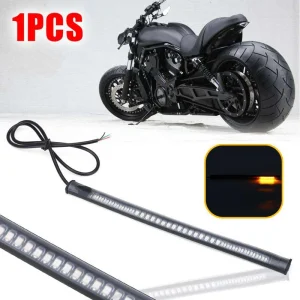 Motorcycle Light Bar Strip Flexible Tail Brake Stop Turn Signal Lamp Motor Taillights Universal 2835 3014 48SMD Dual Color 12V