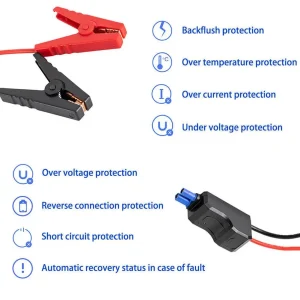 1Pcs Car 12V 500A Intelligent Booster Cable Smart EC5 Connector Auto Truck Emergency Jump Starter Alligator Clamps Clip Tools