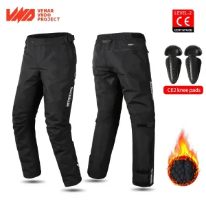 Winter Waterproof Motorcycle Overpants Quick Release Touring Moto Pants Men's Warm Windproof Motorbike Trousers CE Kneepads