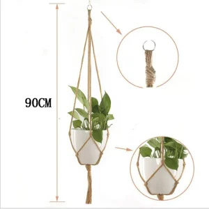 Garden Hanging Planter Macrame Plant Storage Basket Jute Rope Woven Indoor Outdoor Flower Pot Holder Plant Hangers Home Decor