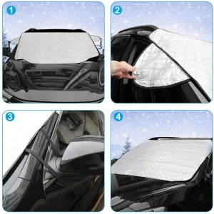 Car Front Windscreen Cover Foldable Snow Cover Winter Windshield Sunshade Outdoor Waterproof Anti-UV Protection Auto Accessories