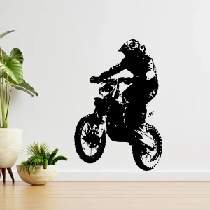1pc Cool Motorcycle Rider Sticker Waterproof Vinyl Wallpaper Home Décor Bedroom Background Wall Art Decal Direct Shipping