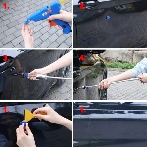 Car Dent Repair Sheet Metal Tools Auto Adjustable Width + T Dent Puller Slide Hammer Reverse Hammer Glue Kit car accessories