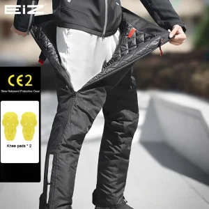 Winter Waterproof Motorcycle Overpants Quick Release Touring Moto Pants Men's Warm Windproof Motorbike Trousers CE Kneepads