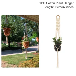 Macrame Handmade Plant Hanger Baskets Flower Pots Holder Balcony Hanging Planter Basket Decor Lifting Rope Home Garden Supplies