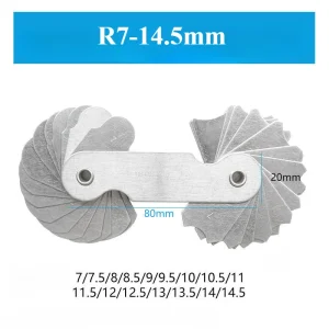 Stainless Steel Radius Fillet Gauge Measuring Gage Screw Pitch Sample R Gauge Center Measurement Radius Gauge