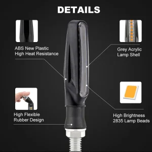 Motorcycle LED Turn Signals Directional Indicators Flashing Rear Tail Brake Flasher Light LED Stop Signal Light Motorcycle DRL