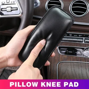 Car Knee Cushion Leather Knee Pad For Car Interior Pillow Comfortable Memory Foam Universal Truck Thigh Support Car Accessories