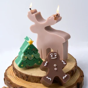 Christmas Series Scented Candle Silicone Mold DIY Christmas Tree Snowflake Snowman Elk Plaster Pouring Mold Biscuit Baking Tools