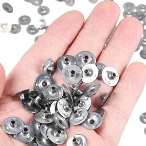 100 Pcs Durable Waxed Candles Making Metal Wick Sustainers Carry Holders Tabs Tool Candle Wicks Base DIY