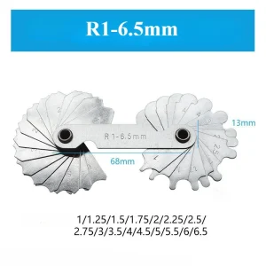 Stainless Steel Radius Fillet Gauge Measuring Gage Screw Pitch Sample R Gauge Center Measurement Radius Gauge
