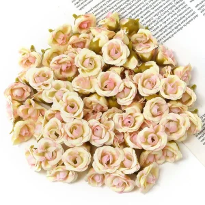 10/20/50Pcs 2cm Rose Artificial Flowers Heads For Home Decor Wedding Decoration Fake Flowers DIY Wreath Scrapbook Gift Accessory