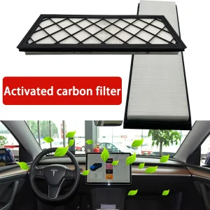 PINMOAP Cabin Air Filter HEPA Suitable For Tesla Model Y 2020-2024 Activated Carbon Filter Cartridge White Antibacterial 4PCS