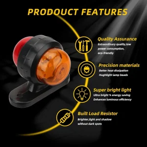 2PCS Truck Side Light Width Light Dual Color 12 24V Universal For Truck Warning Light Safety Light Indicator Lamp Car Signal LED