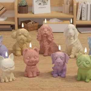 Lovely 3D Animal Candle Silicone Mold Pet Cat Dog DIY Aromatherapy Plaster Candle Resin Mold Soap Craft Casting Mold Home Decor