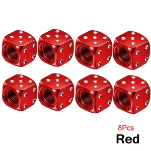 Aluminum Dice Tire Valve Caps Dustproof Car Truck Motocycle Bike Dice Wheel Stem Tyre Tire Wheel Stem Air Valve Dust Cap Cover