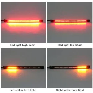 Motorcycle Light Bar Strip Flexible Tail Brake Stop Turn Signal Lamp Motor Taillights Universal 2835 3014 48SMD Dual Color 12V