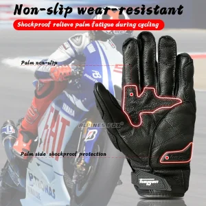 AFS 6 Motorcycle Leather Gloves Carbon Fiber Protective Gloves Men Black Motocross Motorbike Glove Racing Riding Gloves M-XXL