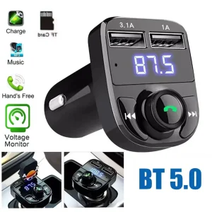 FM Transmitter Car Charger Wireless Bluetooth Hands-Free Calling Radio Receiver Mp3 Music Stereo Adapter Dual USB Port Charger