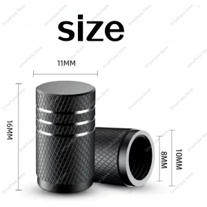 Aluminum Alloy Tire Valve Stem Caps, 4 Pack Universal Car Wheel Tire Valve Caps, Universal Stem Covers for Cars Trucks Motorcycl