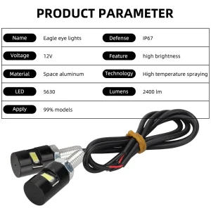 2pcs 5630 chip DRL led Eagle eye motorcycle Signal light bulb License plate light Taillights Rear fog lights LED indicator light