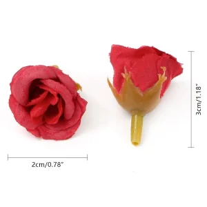 10/20/50Pcs 2cm Rose Artificial Flowers Heads For Home Decor Wedding Decoration Fake Flowers DIY Wreath Scrapbook Gift Accessory